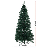 Outdoor Decorations & Lights: Jingle Jollys 1.8m Christmas Tree Optic Fibre LED Xmas tree Warm White