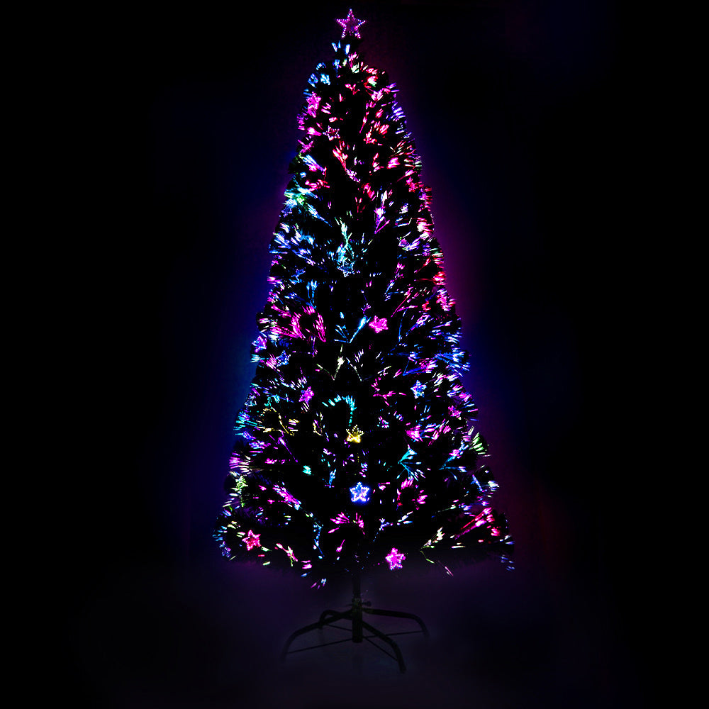 Outdoor Decorations & Lights: Jingle Jollys 2.1m Christmas Tree Optic Fibre LED Xmas tree Multi Colour