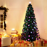 Outdoor Decorations & Lights: Jingle Jollys 2.1m Christmas Tree Optic Fibre LED Xmas tree Multi Colour