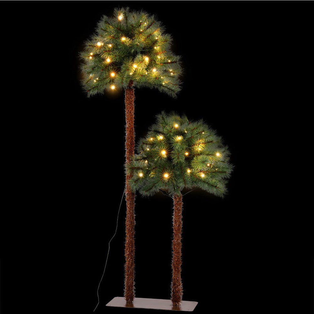 Christmas Trees: Jingle Jollys Christmas Tree 1.5+1m LED Xmas Palm Tree Party Decorations 2 in 1