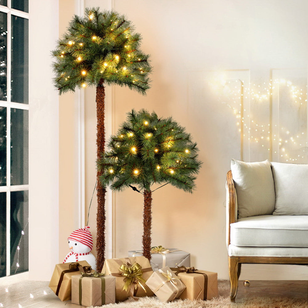 Christmas Trees: Jingle Jollys Christmas Tree 1.5+1m LED Xmas Palm Tree Party Decorations 2 in 1