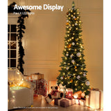 Outdoor Decorations & Lights: Jingle Jollys Christmas Tree 1.8m Pre-Lit 200 LED Lights Xmas Tree Decorations