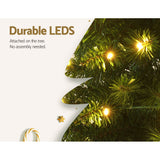 Outdoor Decorations & Lights: Jingle Jollys Christmas Tree 1.8m Pre-Lit 200 LED Lights Xmas Tree Decorations