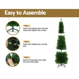 Outdoor Decorations & Lights: Jingle Jollys Christmas Tree 1.8m Pre-Lit 200 LED Lights Xmas Tree Decorations