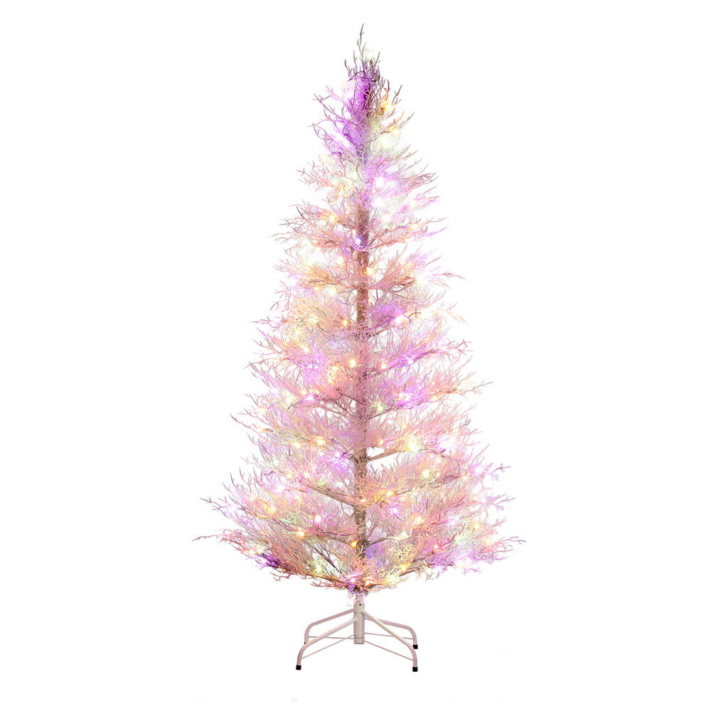 Christmas Trees: Jingle Jollys 1.8M LED Christmas Tree 8 Modes Adjustable Multi Color Light Snowy