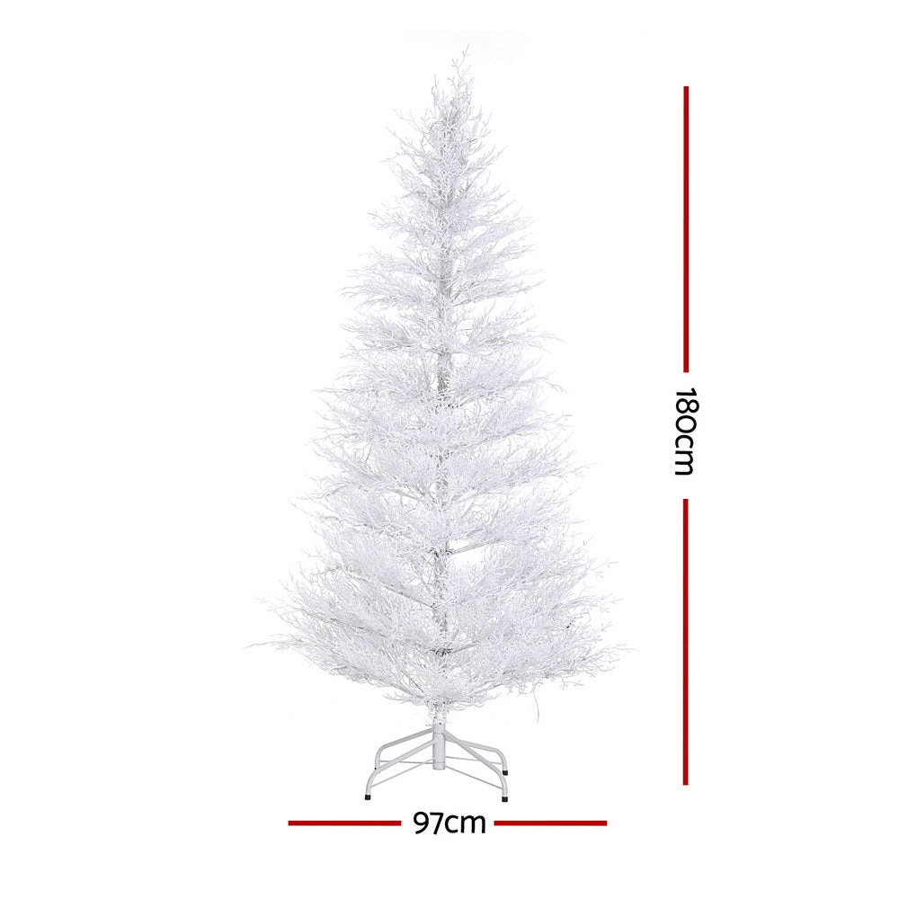 Christmas Trees: Jingle Jollys 1.8M LED Christmas Tree 8 Modes Adjustable Multi Color Light Snowy