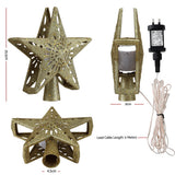 Christmas Decorations: Jingle Jollys Christmas Tree Topper Star Snowflake Projector Party Glitter Gold