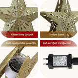 Christmas Decorations: Jingle Jollys Christmas Tree Topper Star Snowflake Projector Party Glitter Gold
