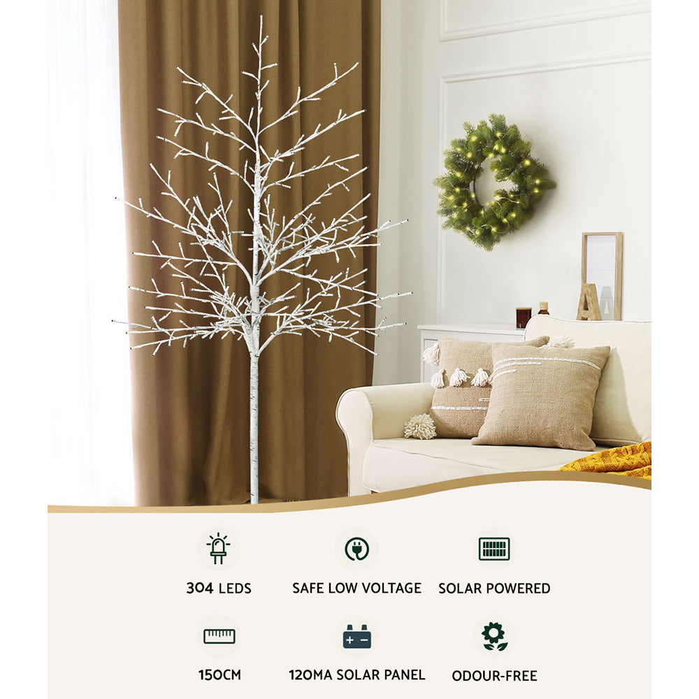 Outdoor Decorations & Lights: 1.5M Christmas Tree 304 LED Solar Jingle Jollys