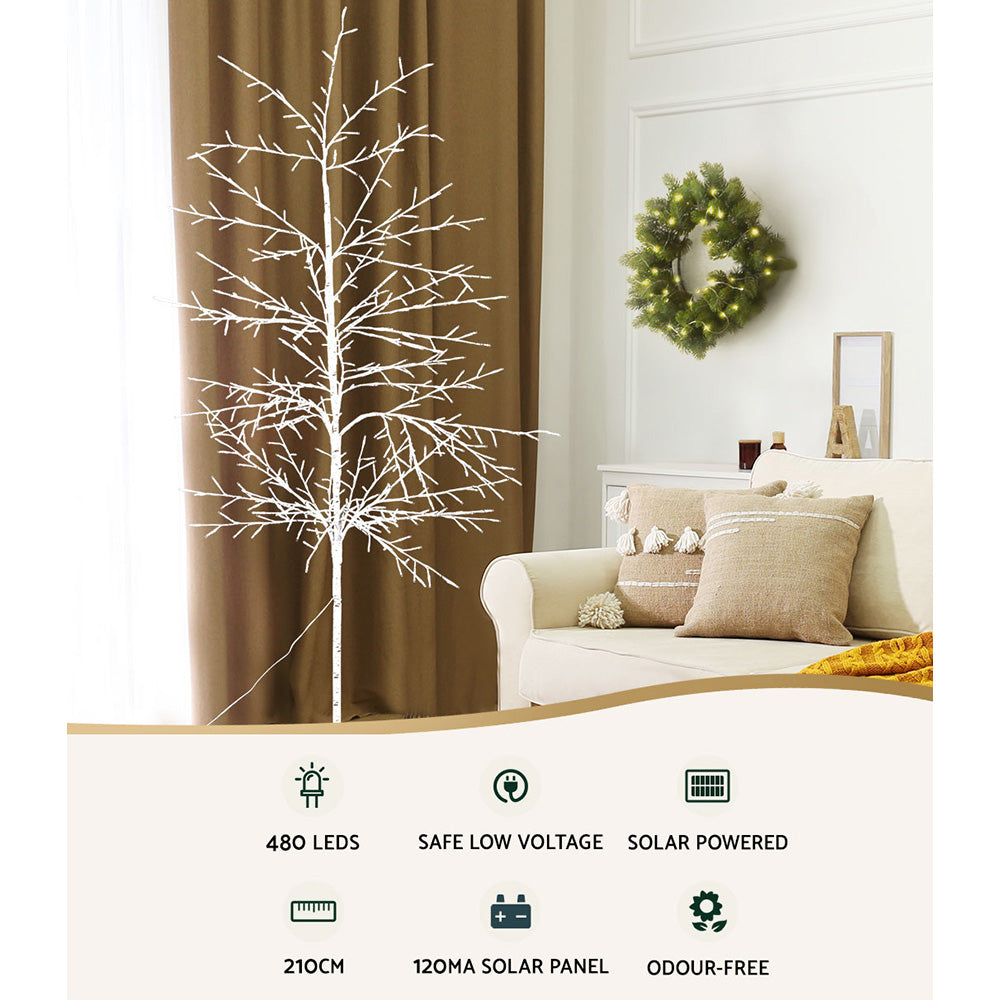 Outdoor Decorations & Lights: 2.1M Christmas Tree 480 LED Solar Jingle Jollys