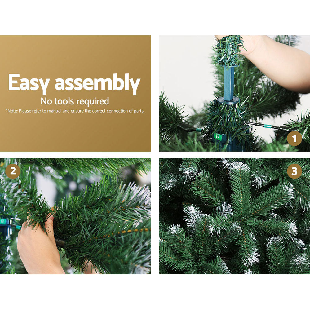 Christmas Trees: Jingle Jollys Christmas Tree 1.8m Snowy Xmas Tree Decoration 650 Tips