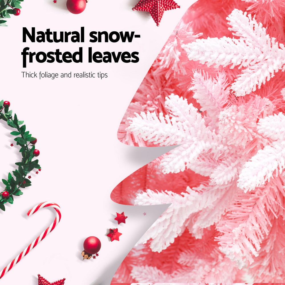 Christmas Trees: Jingle Jollys Christmas Tree 1.8m Pink Xmas Tree Snowy Party Decor 810 Tips