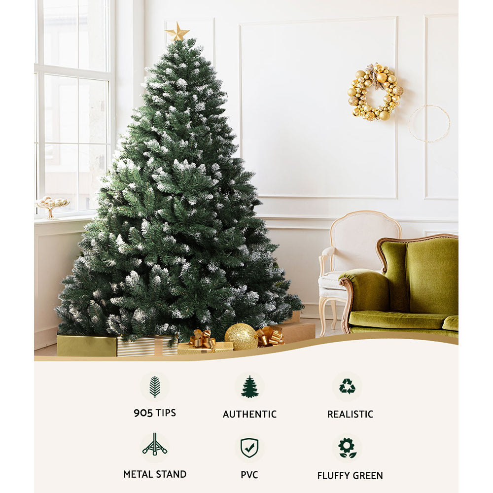 Christmas Trees: Jingle Jollys Christmas Tree 2.1m Snowy Xmas Tree Decoration 905 Tips
