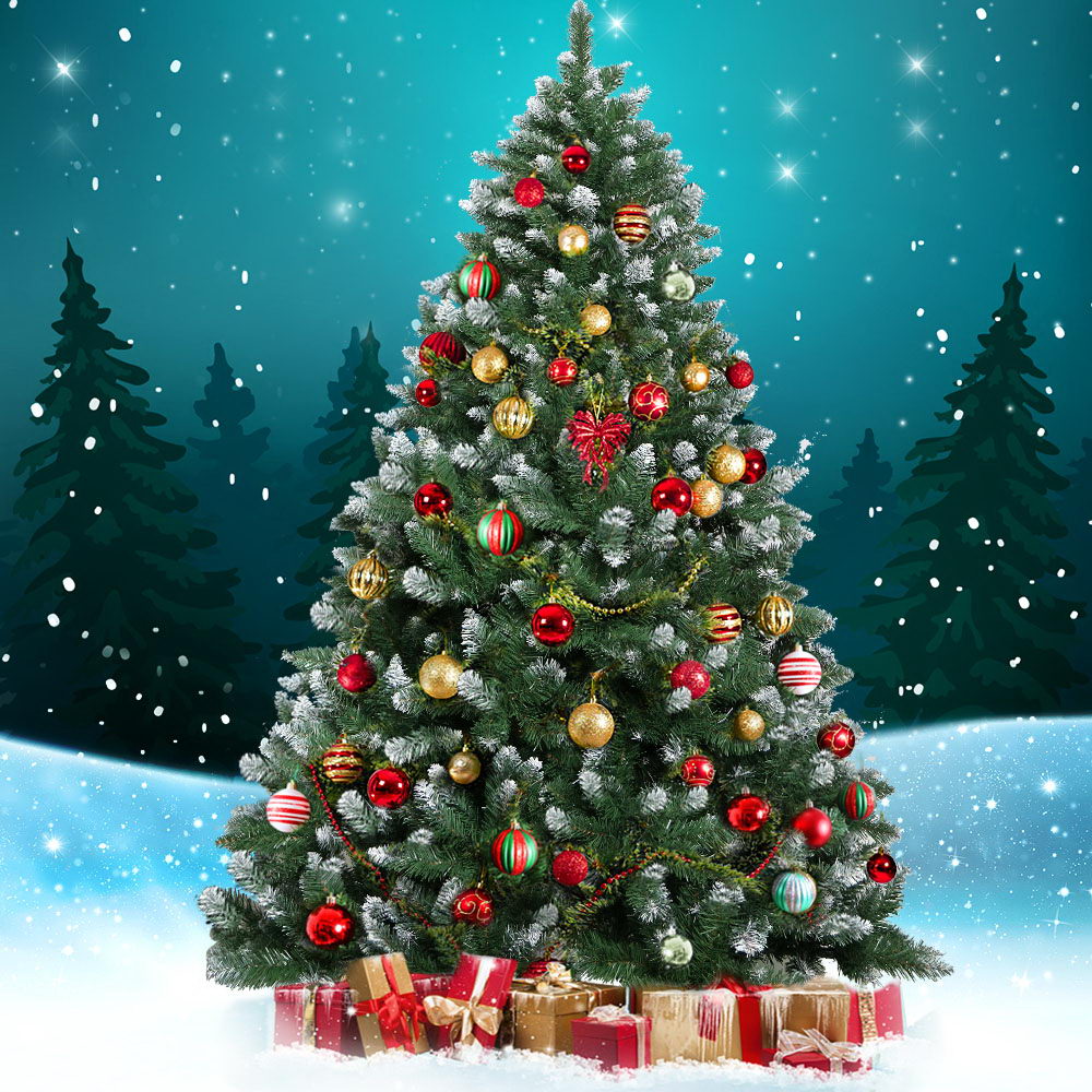 Christmas Trees: Jingle Jollys Christmas Tree 2.1m Snowy Xmas Tree Decoration 905 Tips