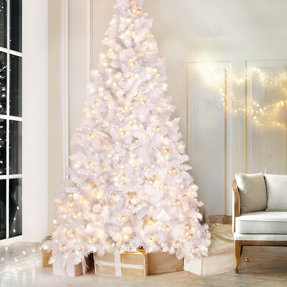 Christmas Trees: Jingle Jollys Christmas Tree 2.1m 500 LED Xmas Tree Decorations White 1260 Tips