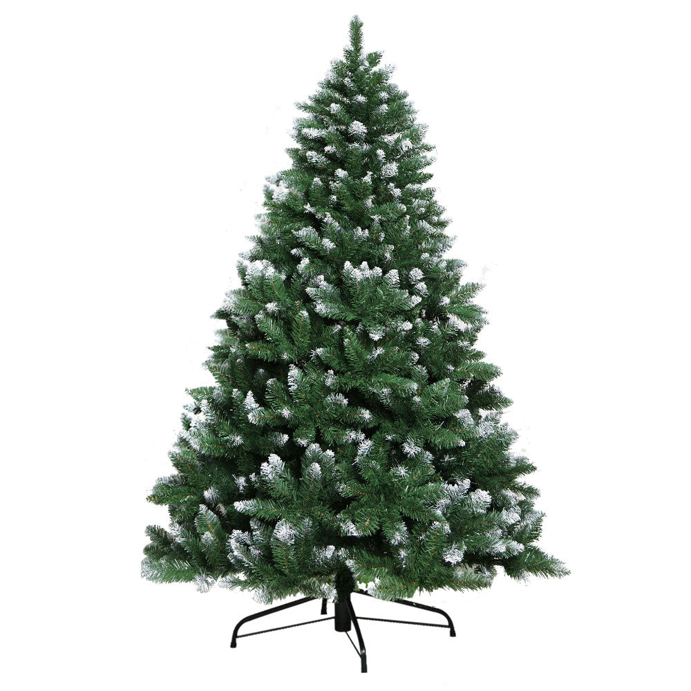 Christmas Trees: Jingle Jollys Christmas Tree 2.4m Snowy Xmas Tree Decoration 1225 Tips