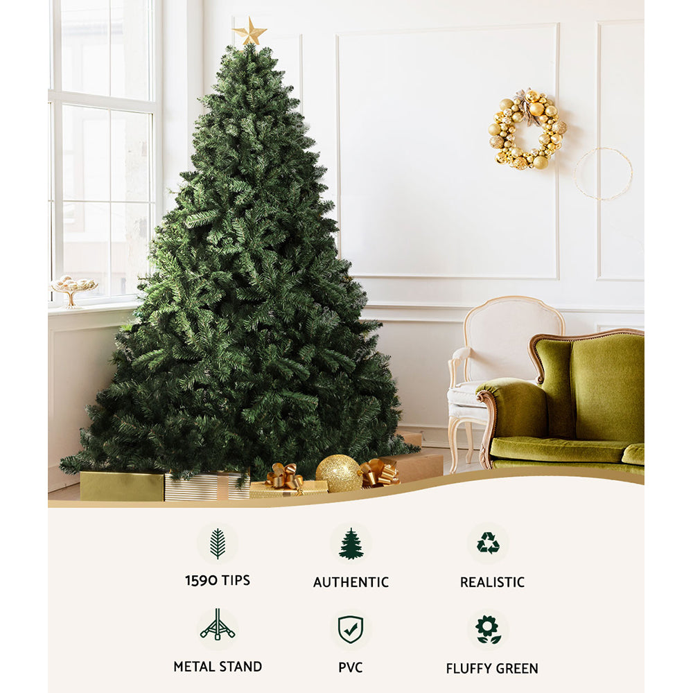Christmas Trees: Jingle Jollys Christmas Tree 2.7m Green Xmas Tree Decorations 1590 Tips