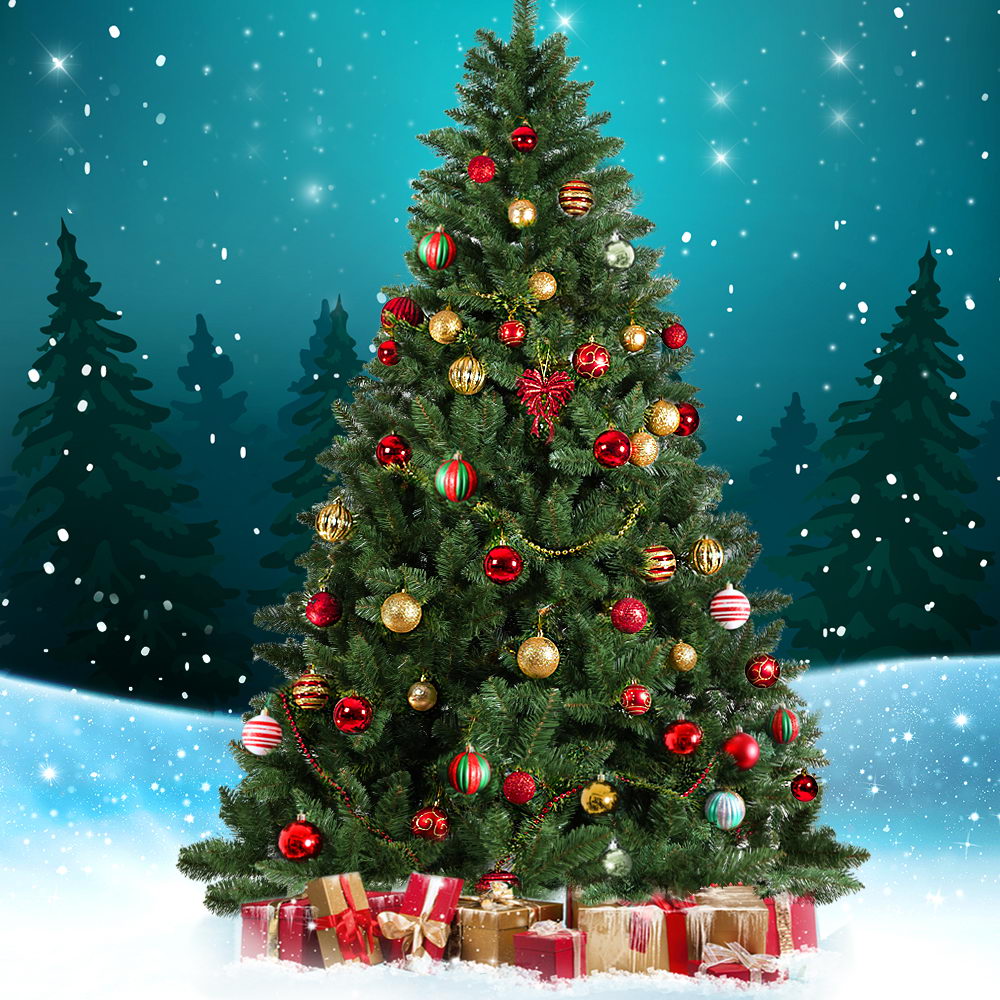 Christmas Trees: Jingle Jollys Christmas Tree 2.7m Green Xmas Tree Decorations 1590 Tips