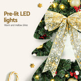 Christmas Wreaths & Garlands: Jingle Jollys Christmas Wreath 60CM LED Garland Berries Bow Baubles Xmas Decor