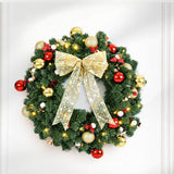 Christmas Wreaths & Garlands: Jingle Jollys Christmas Wreath 60CM LED Garland Berries Bow Baubles Xmas Decor