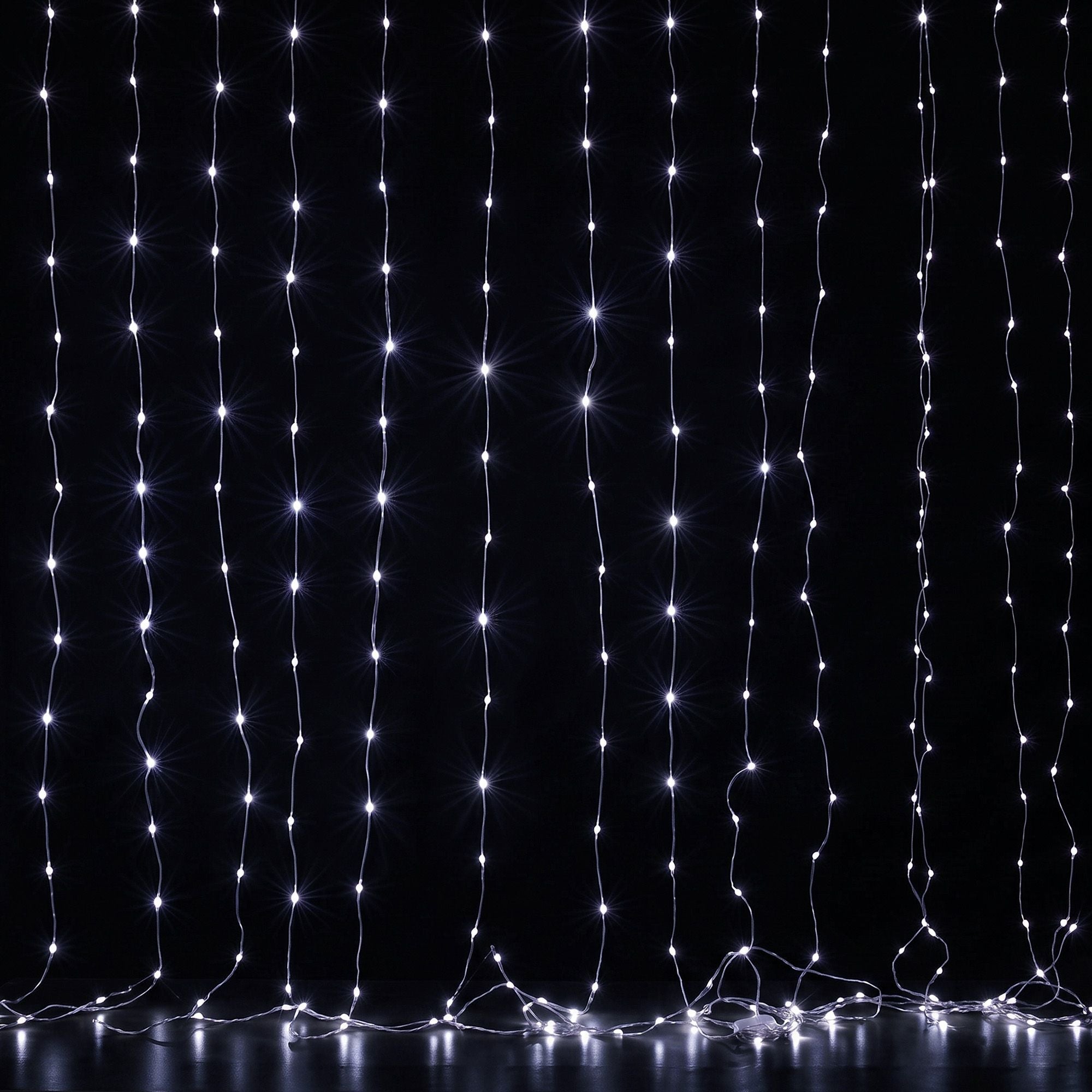 Jingle Jollys 3X3M Christmas Lights Curtain String Light 300 LED Cool White
