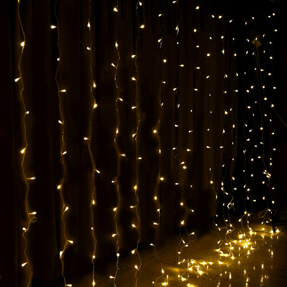 Outdoor Decorations & Lights: 3X6M Christmas Lights Curtain Light Warm White 600 LED Jingle Jollys