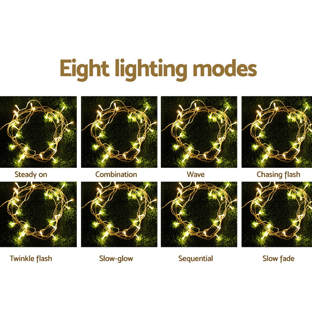 Outdoor Decorations & Lights: 3X6M Christmas Lights Curtain Light Warm White 600 LED Jingle Jollys