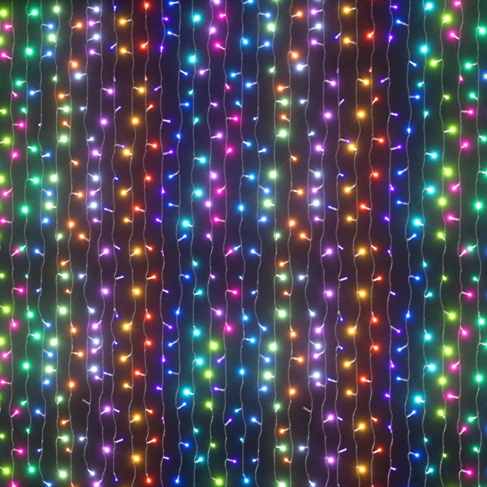 Outdoor Decorations & Lights: 3X6M Christmas Lights Curtain Light 960 LED RGB Remote Jingle Jollys