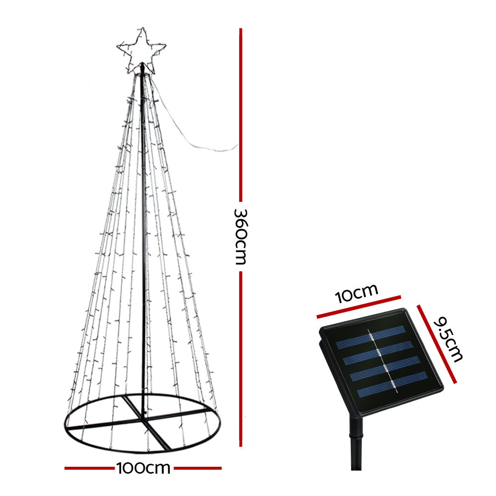 Outdoor Decorations & Lights: 3.6M Christmas Tree 400 LED Solar Jingle Jollys