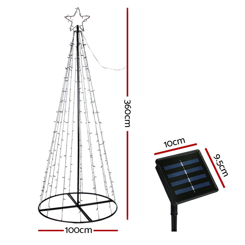 Outdoor Decorations & Lights: 3.6M Christmas Tree LED Solar Warm Jingle Jollys