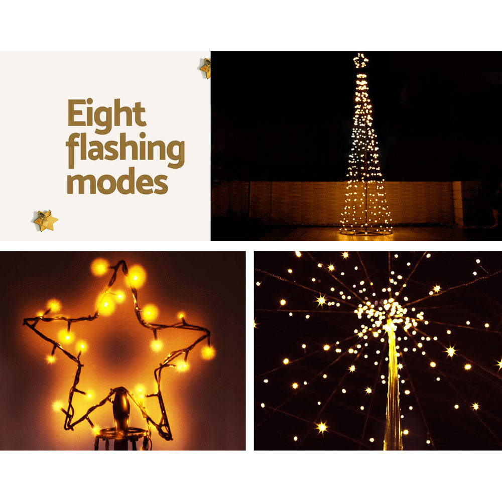 Outdoor Decorations & Lights: 3.6M Christmas Tree LED Solar Warm Jingle Jollys