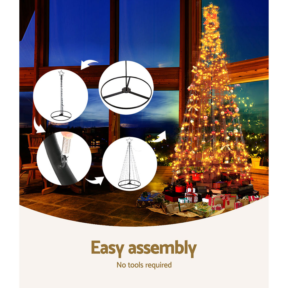 Outdoor Decorations & Lights: 3.6M Christmas Tree LED Solar Warm Jingle Jollys
