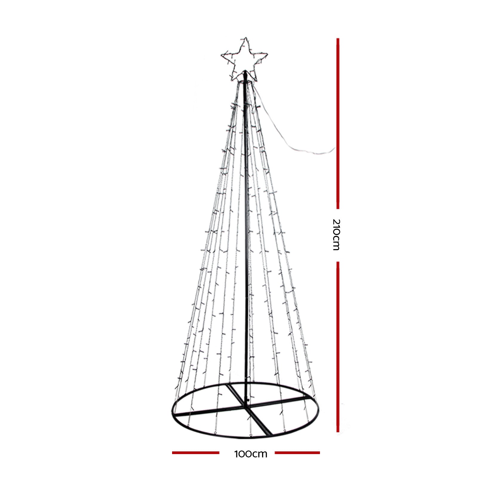 Outdoor Decorations & Lights: 2.1M Christmas Tree 264 LED Solar Jingle Jollys