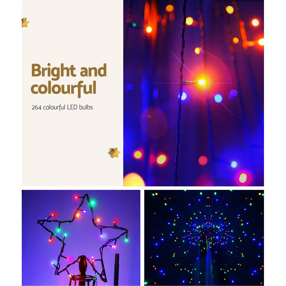 Outdoor Decorations & Lights: 2.1M Christmas Tree 264 LED Solar Jingle Jollys