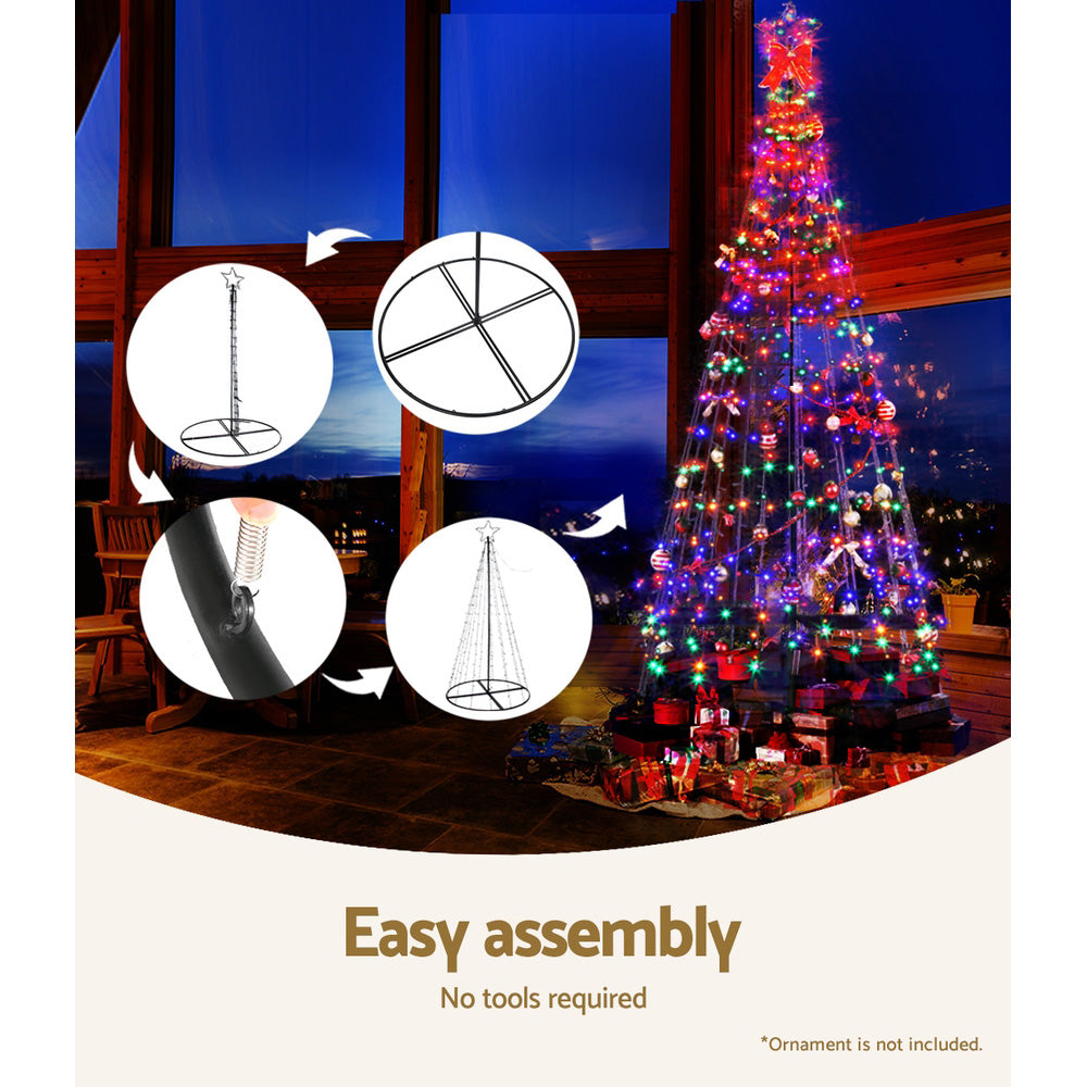 Outdoor Decorations & Lights: 2.1M Christmas Tree 264 LED Solar Jingle Jollys