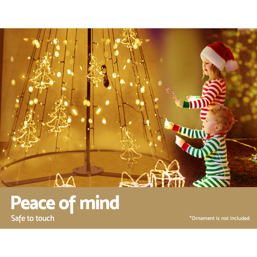 Outdoor Decorations & Lights: 2.1M Christmas Tree LED Solar Warm Jingle Jollys