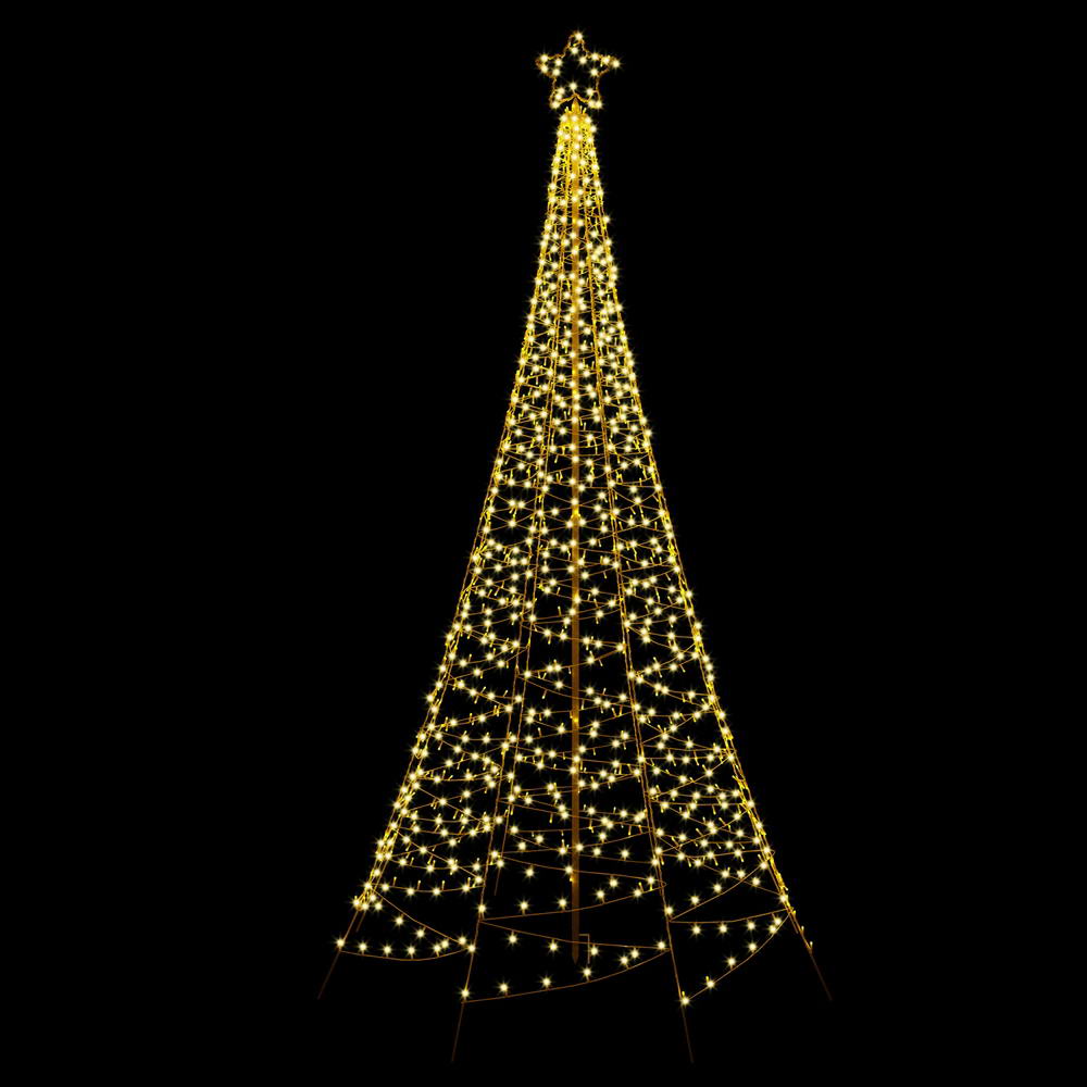 Outdoor Decorations & Lights: 3.6M Christmas Tree 800 LED Solar Net Lights Jingle Jollys