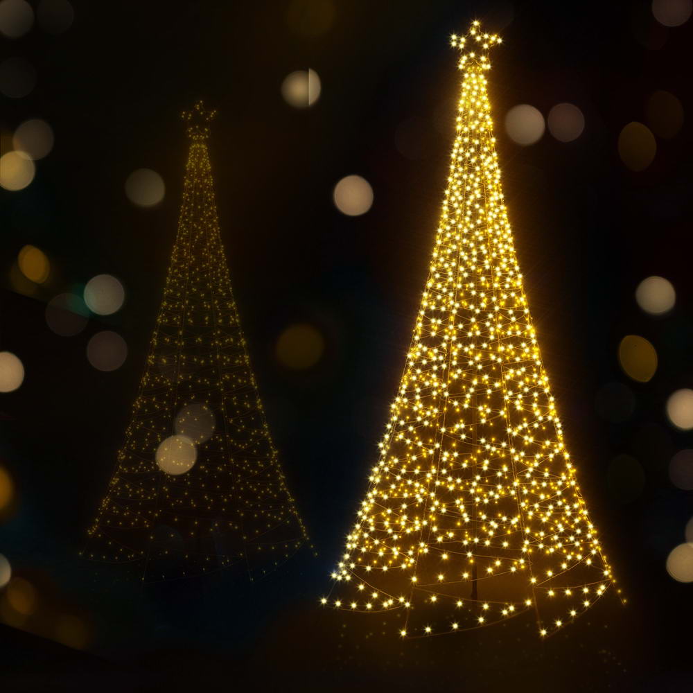 Outdoor Decorations & Lights: 3.6M Christmas Tree 800 LED Solar Net Lights Jingle Jollys