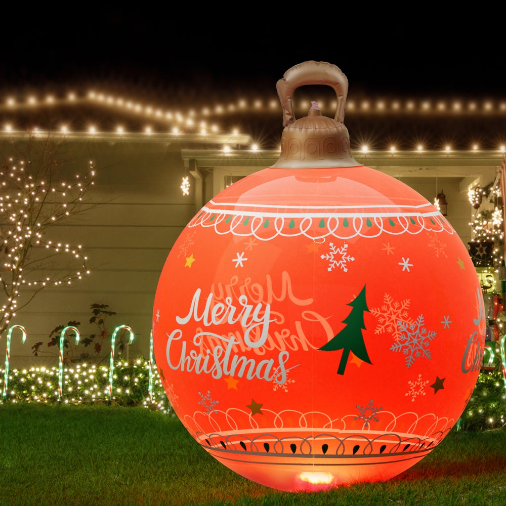 Christmas Decorations: Jingle Jollys Christmas Inflatable Ball 60cm Led Illuminated Xmas Decoration Red
