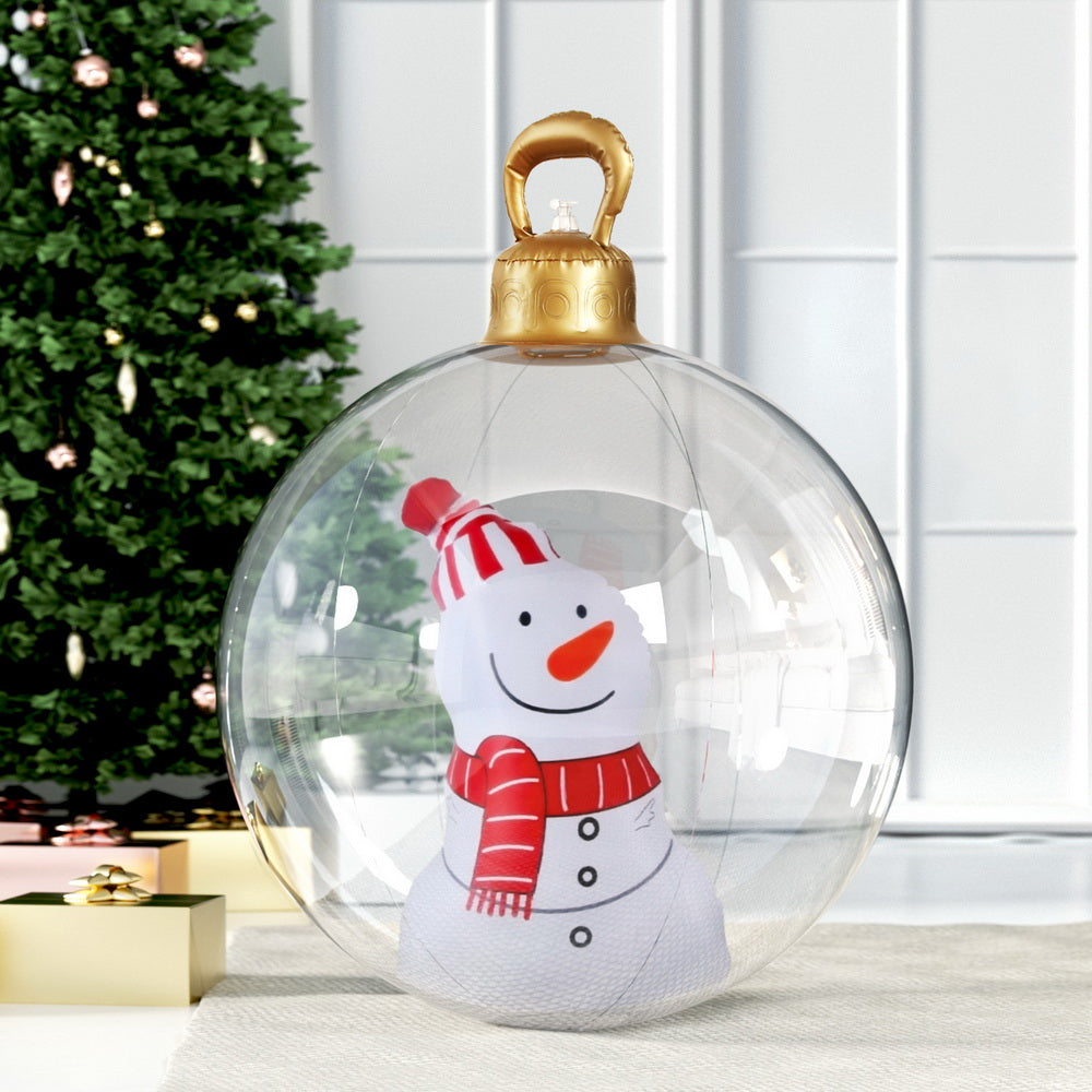 Christmas Decorations: Jingle Jollys Christmas Inflatable Ball 60cm Snowman Decoration Giant Bauble