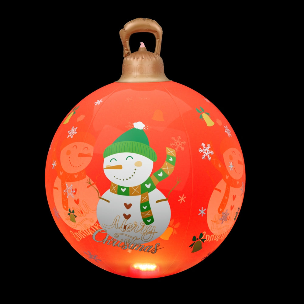 Christmas Decorations: Jingle Jollys Christmas Inflatable Ball 60cm Illuminated Led Snowman Xmas Decor