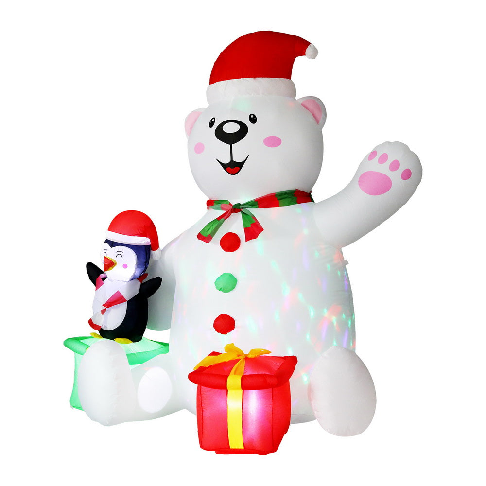 Outdoor Decorations & Lights: Jingle Jollys Christmas Inflatable Bear 1.8M Height LED Outdoor Decorations Illuminated
