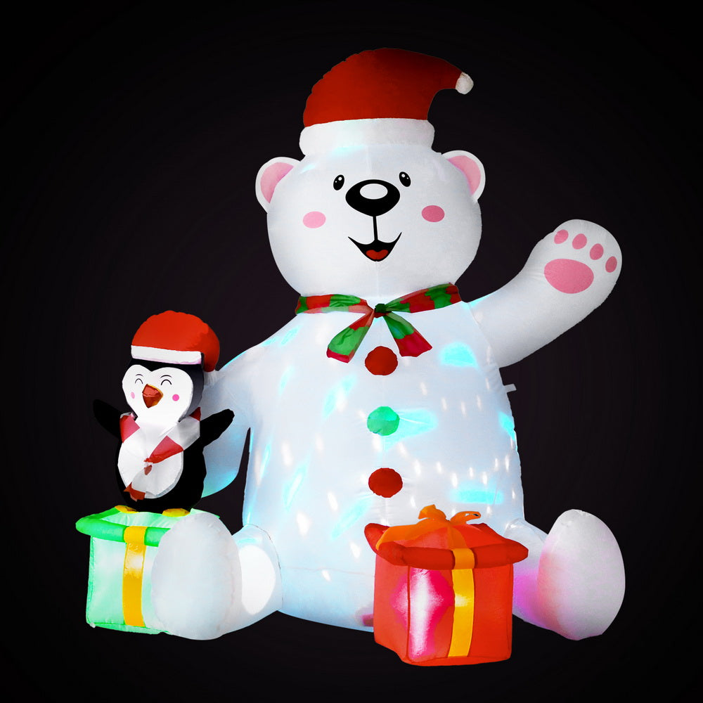 Outdoor Decorations & Lights: Jingle Jollys Christmas Inflatable Bear 1.8M Height LED Outdoor Decorations Illuminated