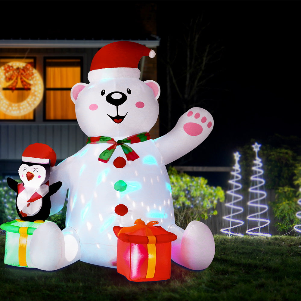 Outdoor Decorations & Lights: Jingle Jollys Christmas Inflatable Bear 1.8M Height LED Outdoor Decorations Illuminated