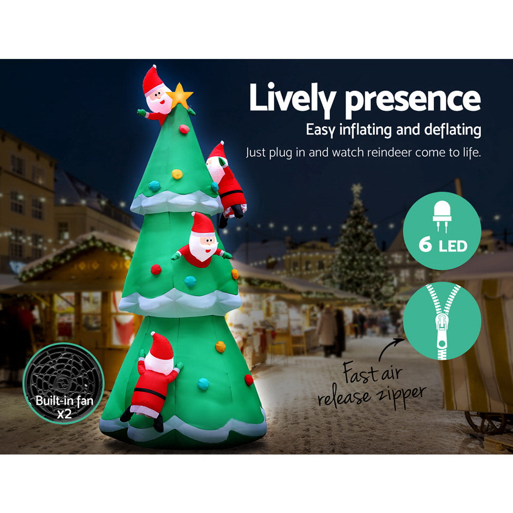 Christmas Decorations: Jingle Jollys Christmas Inflatable Santa Tree 5M Illuminated Decorations