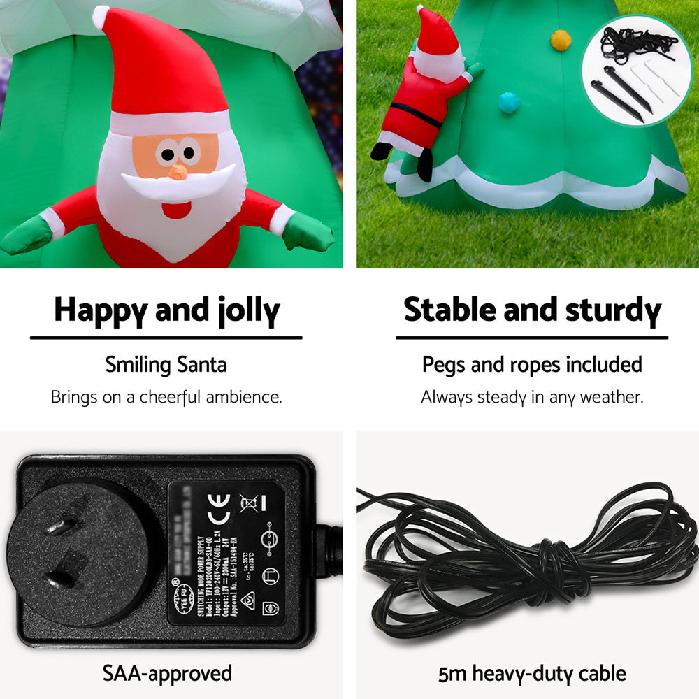 Christmas Decorations: Jingle Jollys Christmas Inflatable Santa Tree 5M Illuminated Decorations
