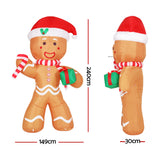 Christmas Decorations: Jingle Jollys Christmas Inflatable Gingerbread Man 2.4M Illuminated Decorations
