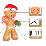 Christmas Decorations: Jingle Jollys Christmas Inflatable Gingerbread Man 2.4M Illuminated Decorations