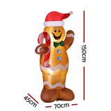 Christmas Decorations: Jingle Jollys Christmas Inflatable Gingerbread Man 1.5M Height LED Decorations Illuminated