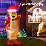 Christmas Decorations: Jingle Jollys Christmas Inflatable Gingerbread Man 1.5M Height LED Decorations Illuminated